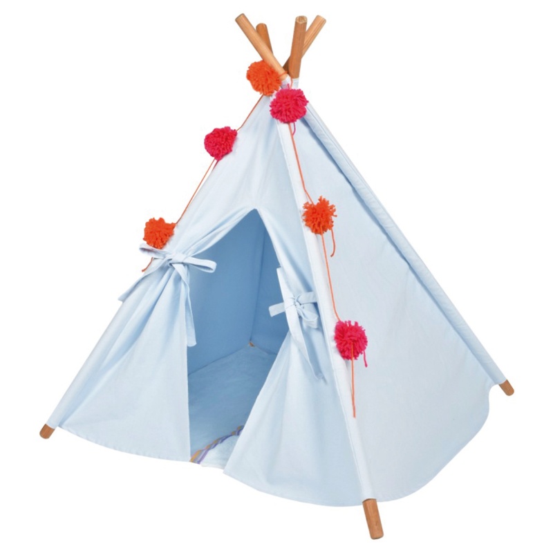 Tipi (teepee) Azul para perro pequeno y mediano marca El Rebozo de Dolce