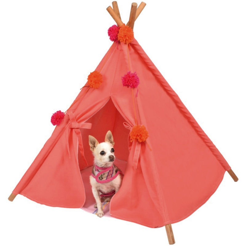 Tipi (teepee) Coral para perro pequeño y mediano marca El Rebozo de Dolce