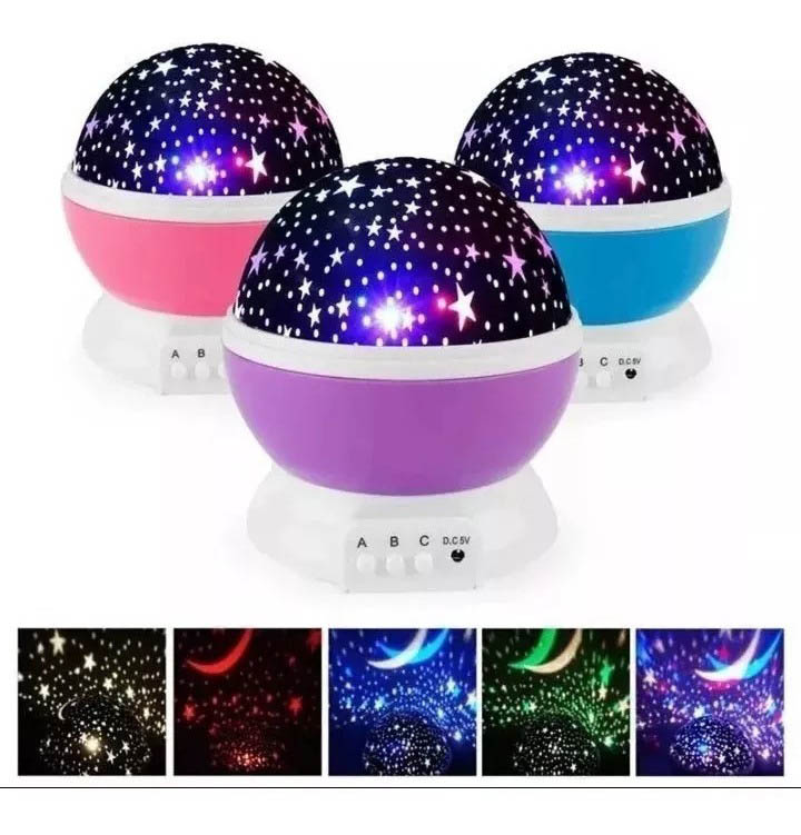 Proyector Lampara Lunas Y Estrellas Para Ninos,color morada