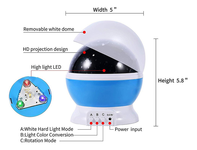 Proyector Lampara Lunas Y Estrellas Para Ninos,color morada