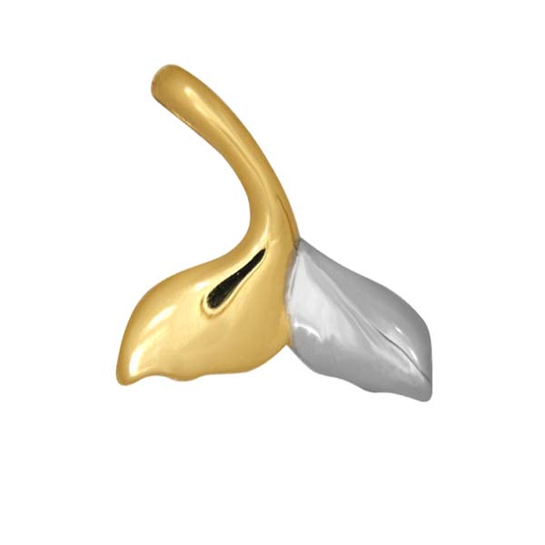 Dije de Diseño Cola de Ballena con Acabado Pulido en Oro Amarillo de 14 K + Obsequio