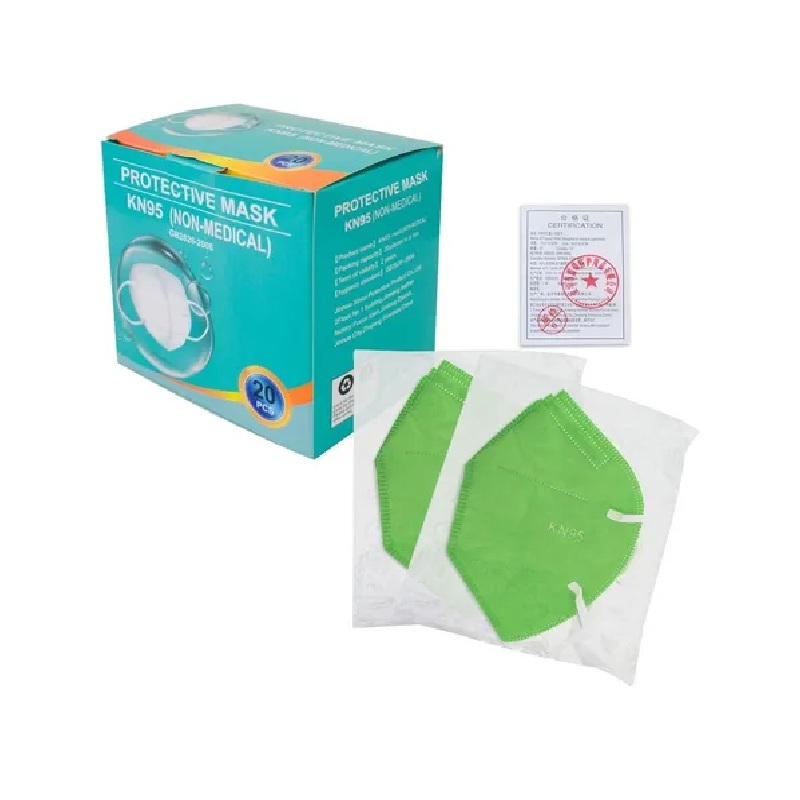 Cubrebocas Tapabocas 5 Capas Mascarilla Kn95 Pack 20 Piezas VERDE