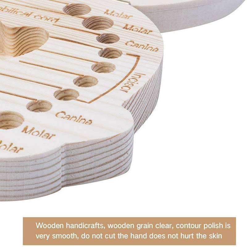 Caja de Dientes,Caja de Almacenamiento de Dientes de Leche,Caja de Madera para Guardar Dientes Pelo Fetal para Bebés (Niño)