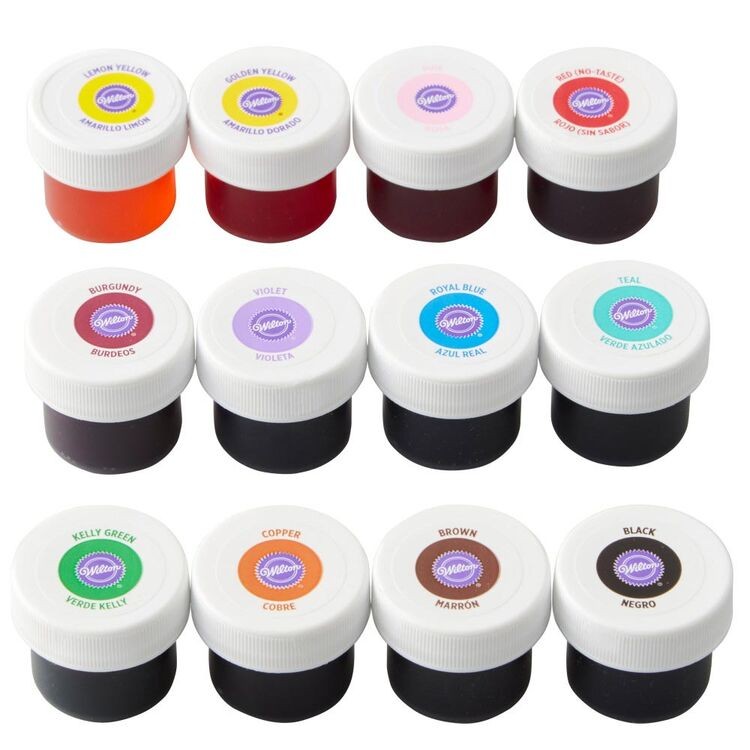 12 Colorantes Alimentarios En Gel Wilton Para Glaseado Icing