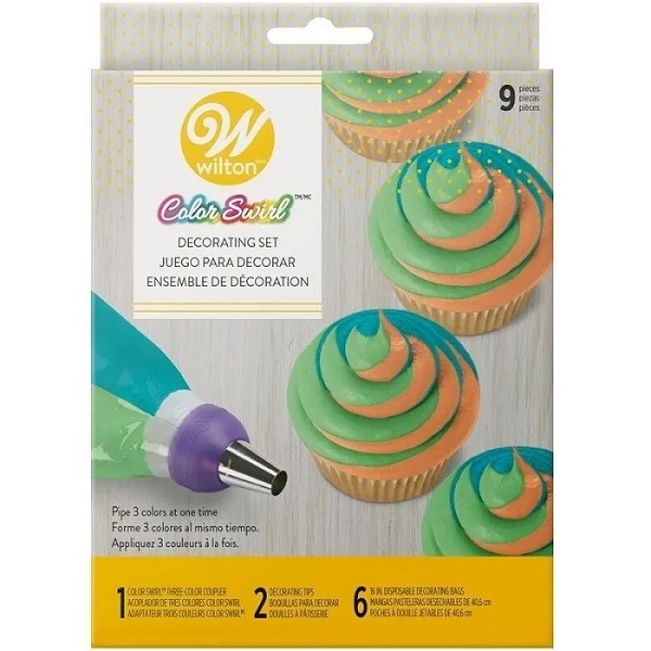 Kit Wilton Para Decorar Cupcakes: 2 Duyas, 6 Mangas Y 1 Cople triple