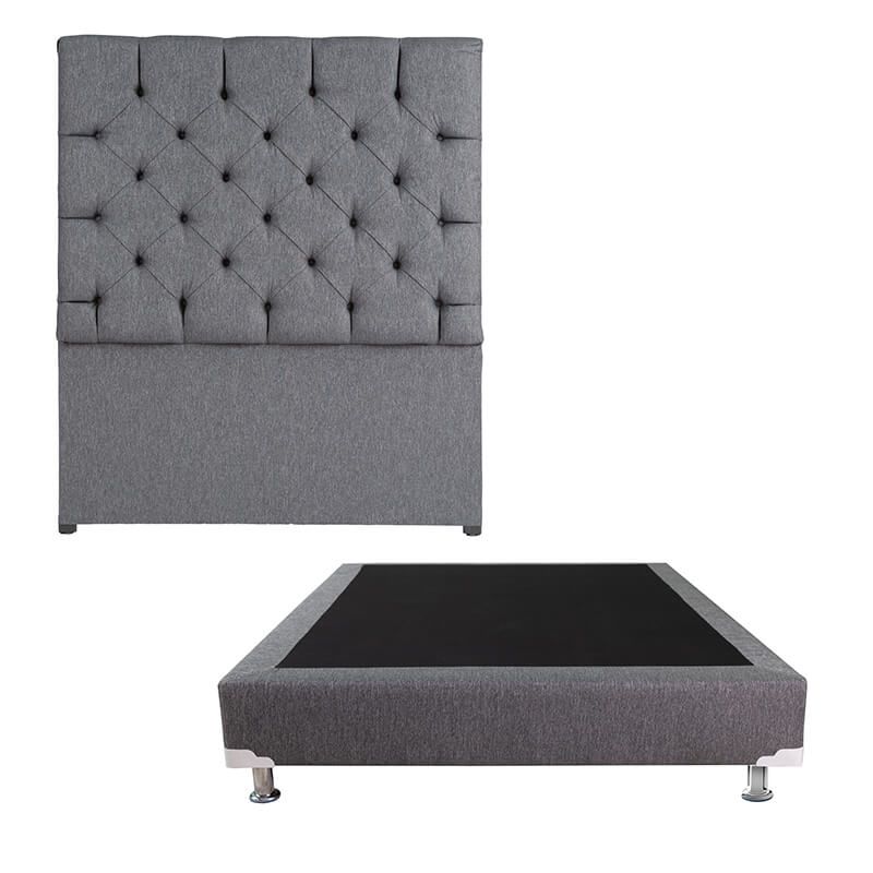 Cabecera Queen Size Gris Capri + Box Dicasa