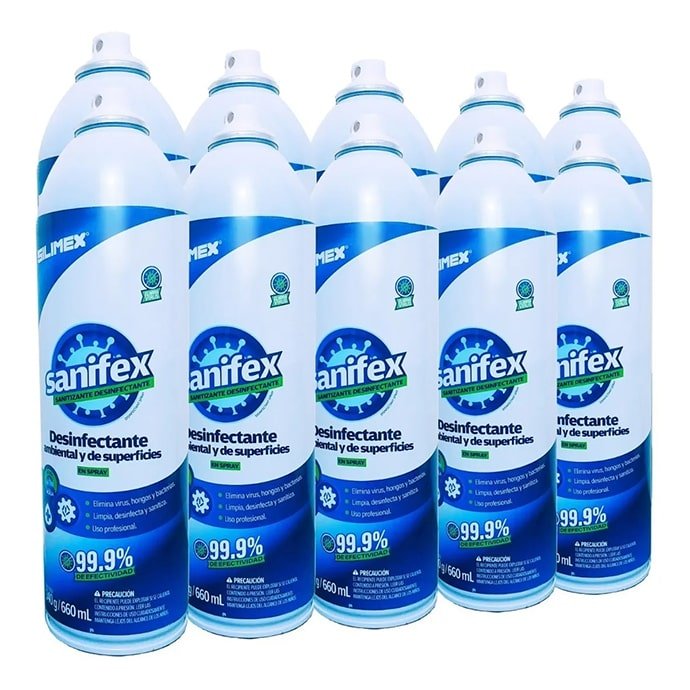 Kit 10 Spray 660ml. Sanitizante desinfectante SILIMEX Silimex LIMPIEZA