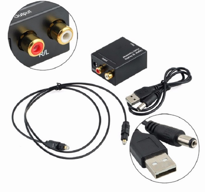 Convertidor de audio digital a analgo con cable optico
