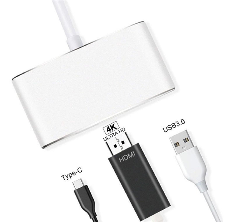 Convertidor Tipo C A Hdmi 4k Usb 3.0 Tipoc Mac Laptop Mhl Pc HUB