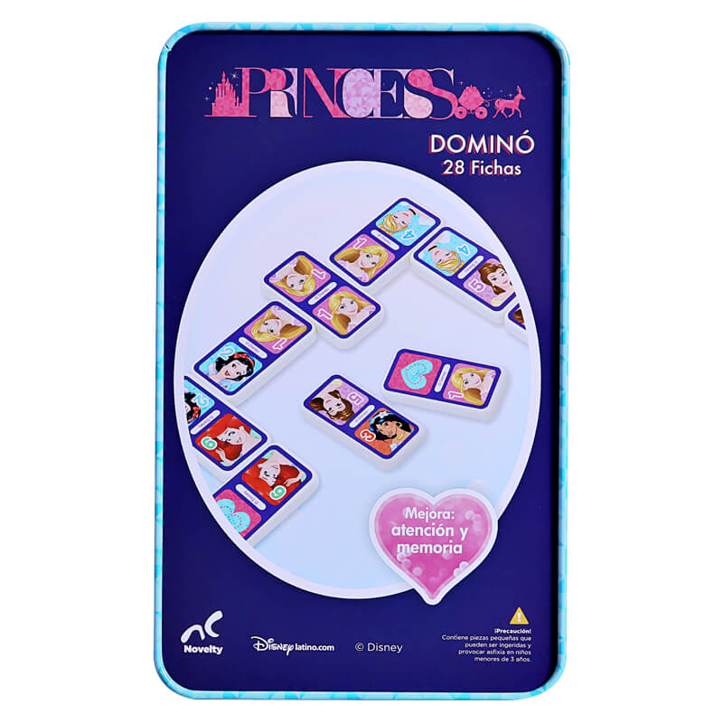 Dominó para Niños en Caja Metálica de Princesas Novelty