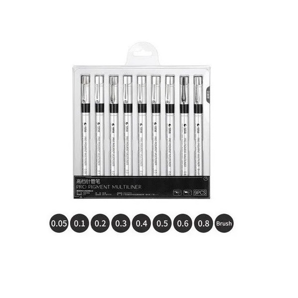 9 Estilógrafos Estilografos Recargables Recargable con diferentes tipos de punta grosor cada uno STA Anime Bocetos Manga Arquitectura