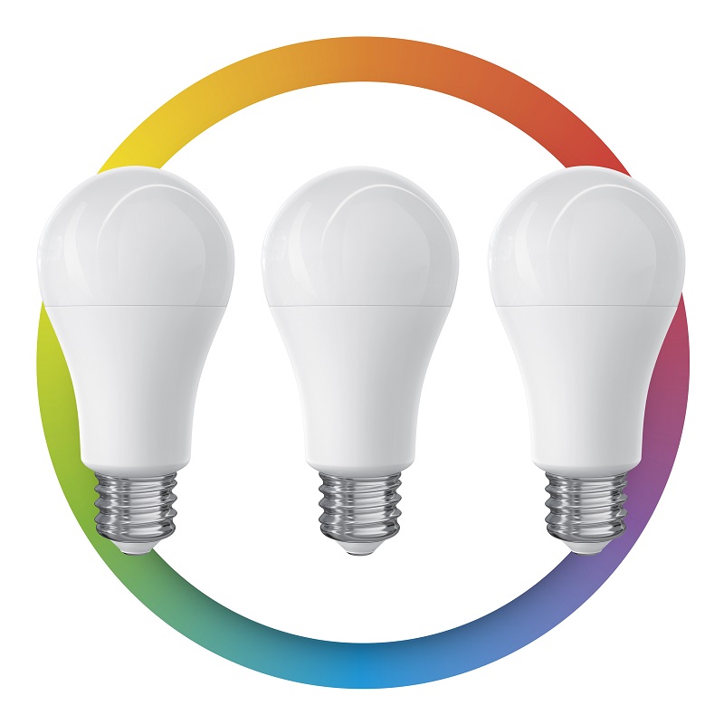 3 focos LED Wi-Fi RGB+W multicolor de 10 W Shome-120/3 