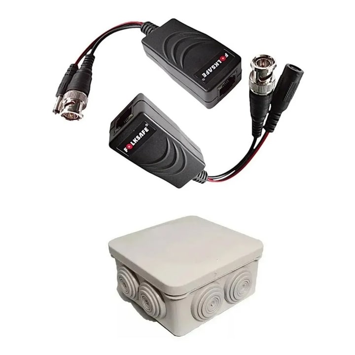 Kit 1 Caja protectora Balun Transceptor Balum Rj45 Video