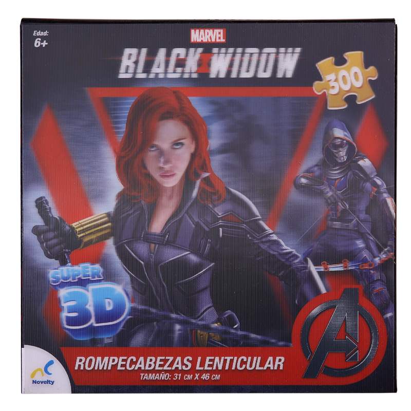 Rompecabezas Súper 3D Marvel Black Widow- 300 piezas