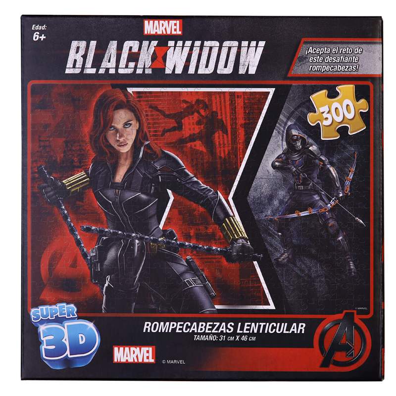 Rompecabezas Súper 3D Marvel Black Widow- 300 piezas