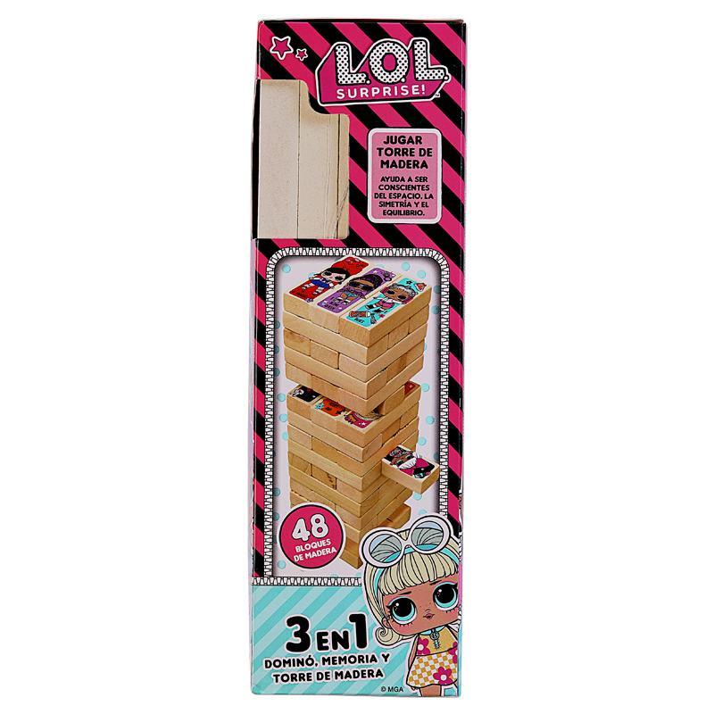 Juego de Mesa Torre de Madera 3 en 1 LOL Surprise