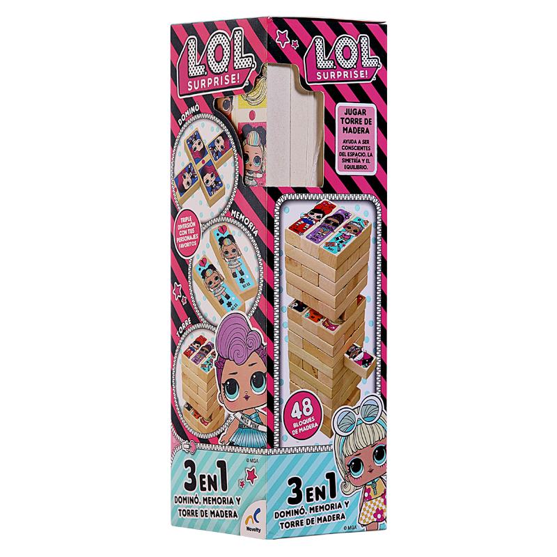 Juego de Mesa Torre de Madera 3 en 1 LOL Surprise