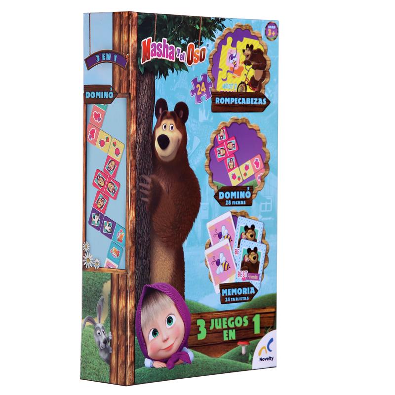Set de Juegos 3 en 1 para Niños de Masha y el Oso Novelty