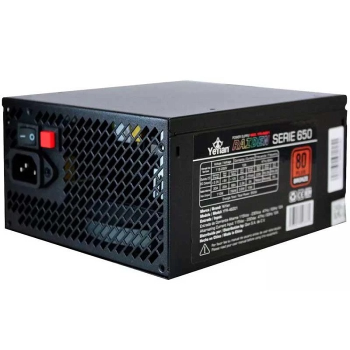 Fuente De Poder YeYian Raiden Serie 650 650W 80 Plus BRONZE Modular FR-46201