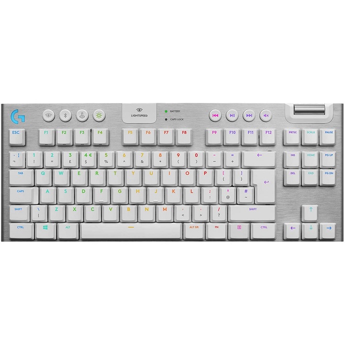 Teclado Logitech G915 TKL LIGHTSPEED Mecanico RGB Inalambrico Gaming USB Y Bluetooth Blanco 920-009660