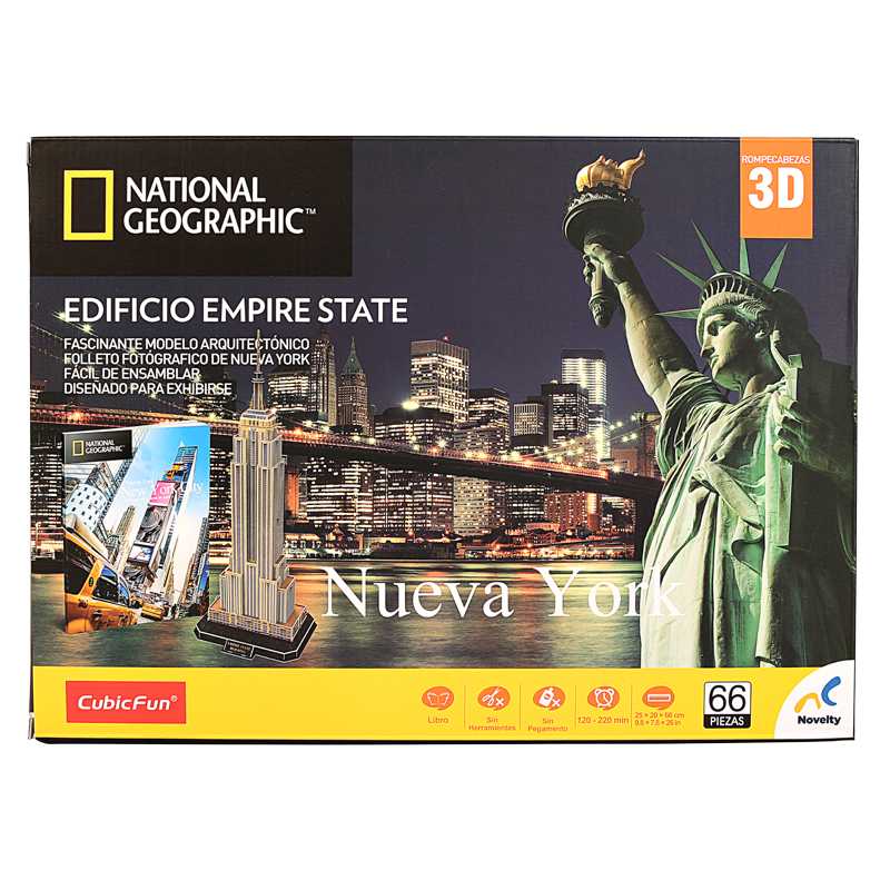 Rompecabezas 3D National Geographic City Travel Nueva york - Empire State con 120 piezas