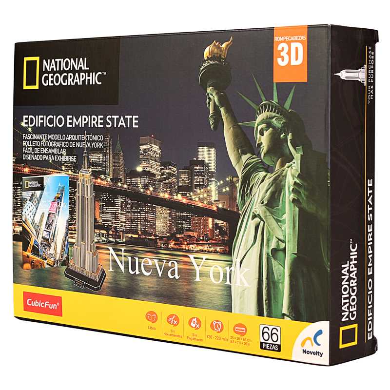 Rompecabezas 3D National Geographic City Travel Nueva york - Empire State con 120 piezas