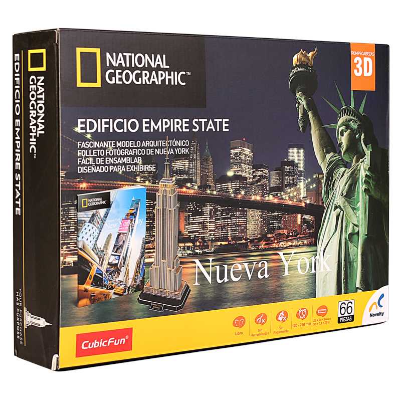 Rompecabezas 3D National Geographic City Travel Nueva york - Empire State con 120 piezas