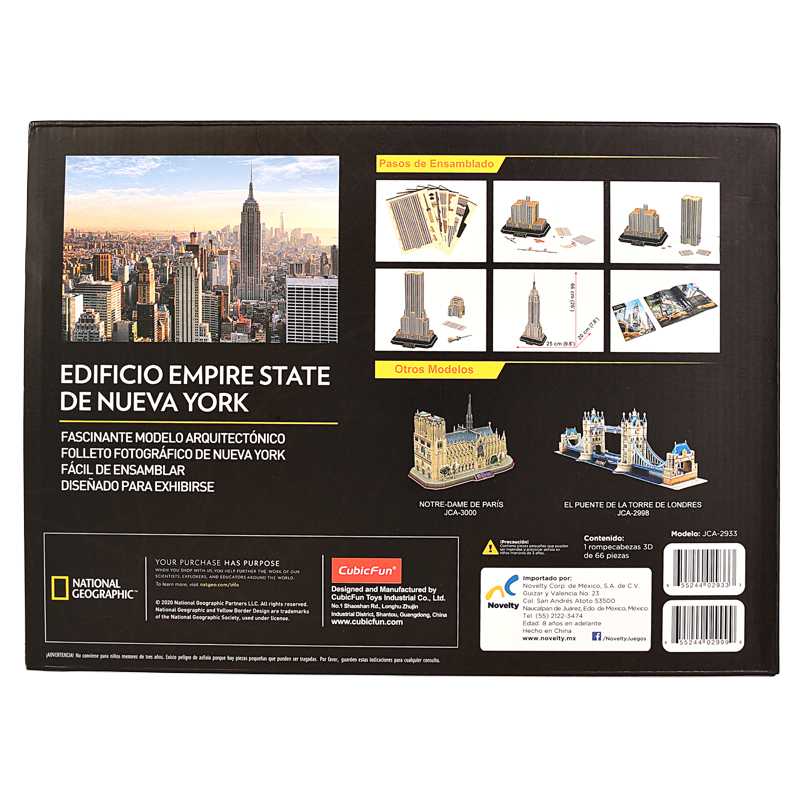 Rompecabezas 3D National Geographic City Travel Nueva york - Empire State con 120 piezas