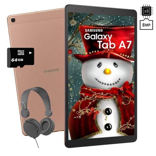 Tablet Samsung Tab A7 32gb Sm-t500 Dorado + Audífonos + Microsd 64gb
