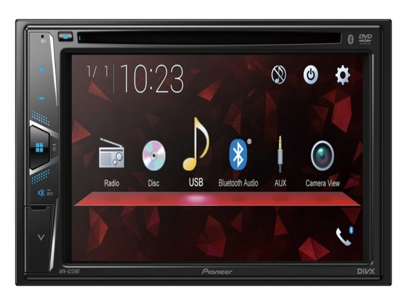 Autoestéreo Pantalla Touch Pioneer AVH-G225BT Doble Din Bluetooth DVD MP3 | con 2 Bocinas TS G650 300 Watts
