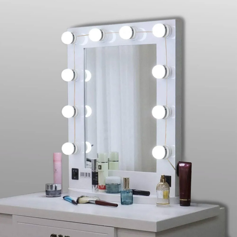 Focos Espejo Maquillaje Tocador 10 Luces Led Luz Hollywood Intensidad Regulable