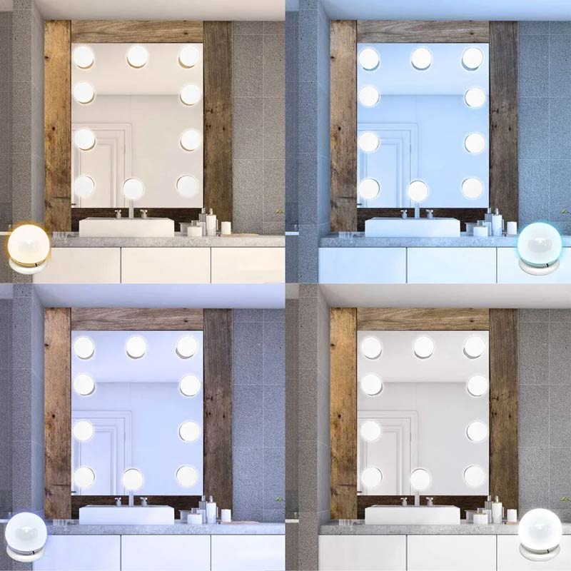 Focos Espejo Maquillaje Tocador 10 Luces Led Luz Hollywood Intensidad Regulable