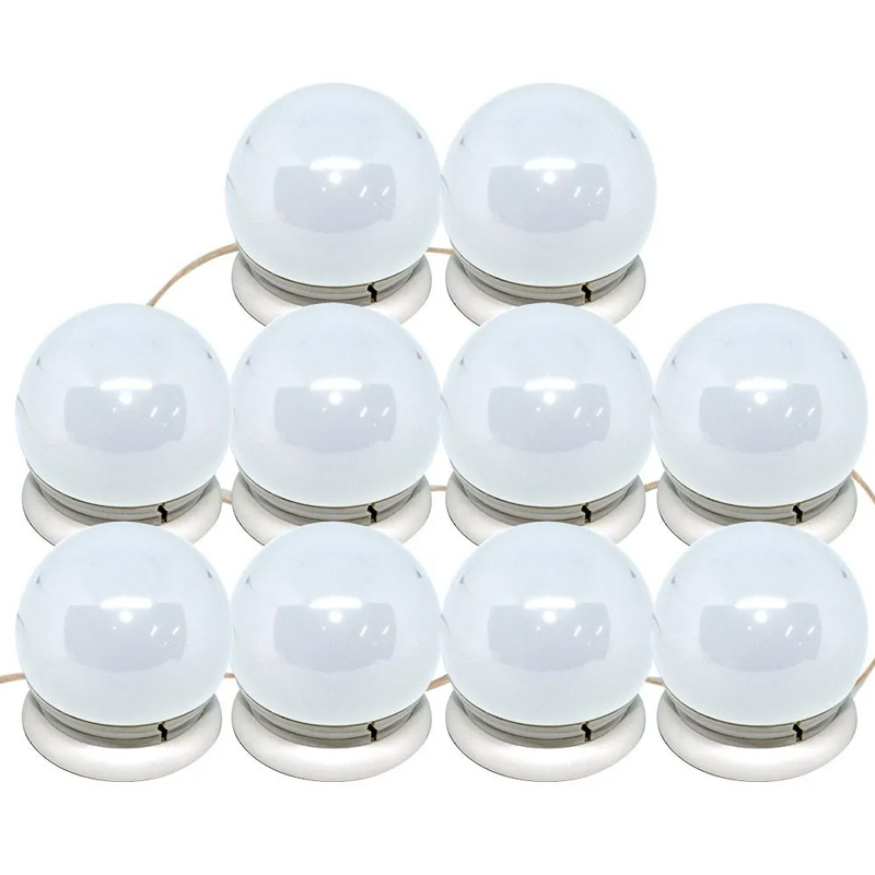 Focos Espejo Maquillaje Tocador 10 Luces Led Luz Hollywood Intensidad Regulable
