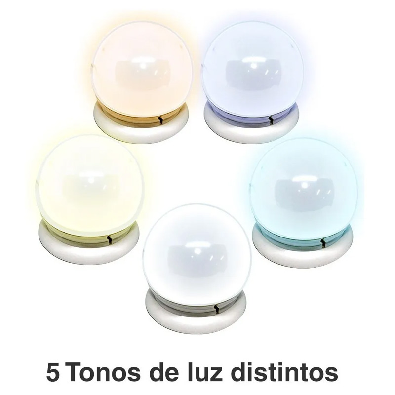 Focos Espejo Maquillaje Tocador 10 Luces Led Luz Hollywood Intensidad Regulable