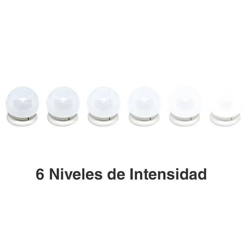 Focos Espejo Maquillaje Tocador 10 Luces Led Luz Hollywood Intensidad Regulable