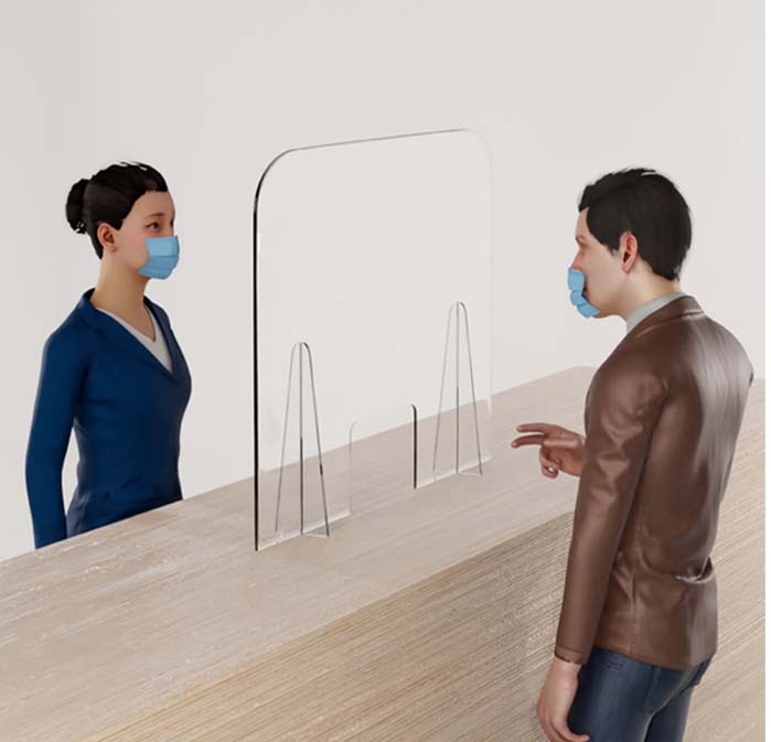 Mampara de acrilico anticontagio medida 80 x 60 cm acrilico 3 mm transparente 