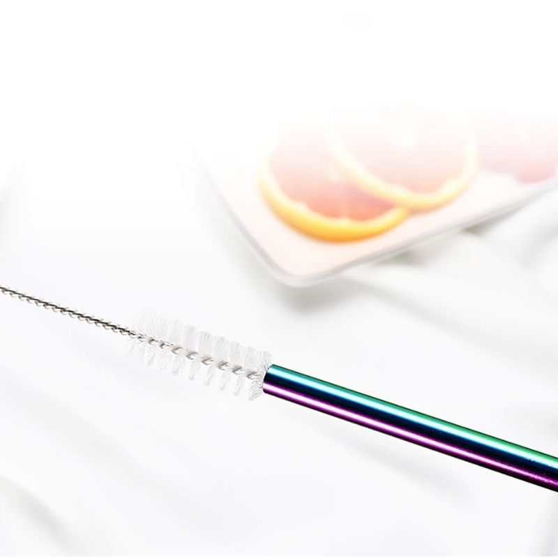 Set 7 Popotes Acero Inoxidable y 1 Cepillo de Limpieza, LBP, 8 pz, Ecológico -Tornasol