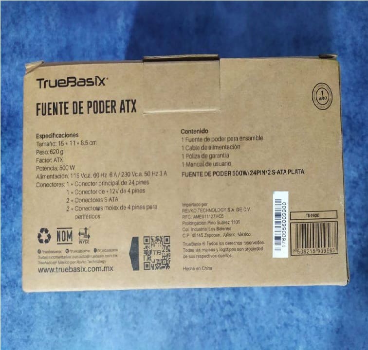 FUENTE DE PODER 500W 24PIN 2 S-ATA PC OFICINA ENERGÍA ENSAMBLE COMPUTADORA CASA ESCUELA