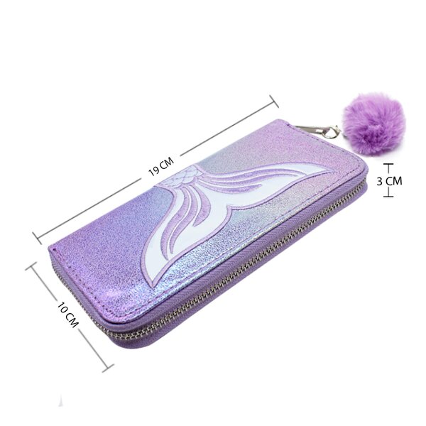 Cangurera + Cartera Kit Cola de Sirena Tornasol Brillante Lila 