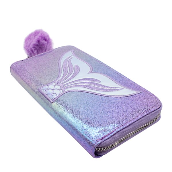 Cangurera + Cartera Kit Cola de Sirena Tornasol Brillante Lila 