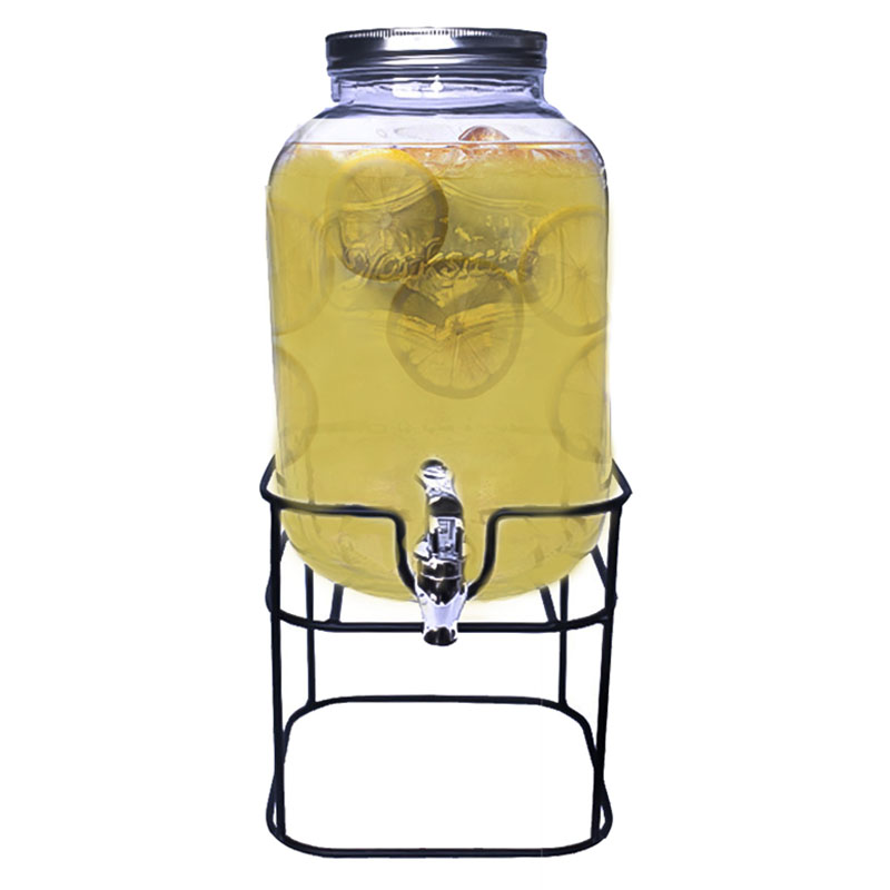 Dispensador De Bebidas Vitrolero Agua Vidrio Con Base Mason Jar Top Choice 