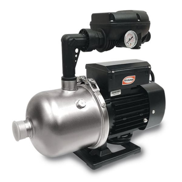 Sistema Integral de Presión Evans Easy Press con bomba multietapas de 3/4 HP en acero inox.