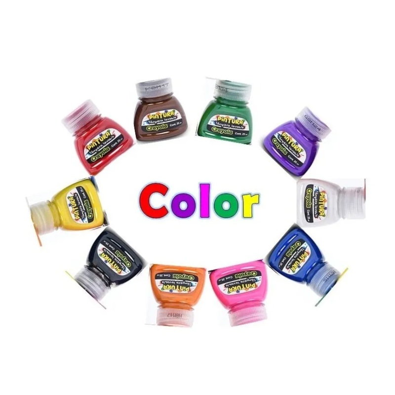 Pintura Témpera Lavable Crayola 25 ml - 10 Piezas 
