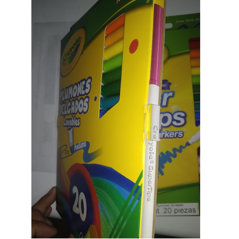 20 Plumones Crayola Marcadores Delgados Lavables Super Tips