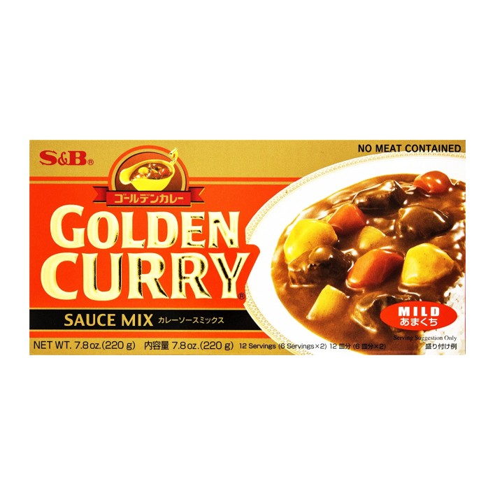 CURRY GOLDEN S&B Mezcla de curry, suave, 220 Gr. (1 Unidad)