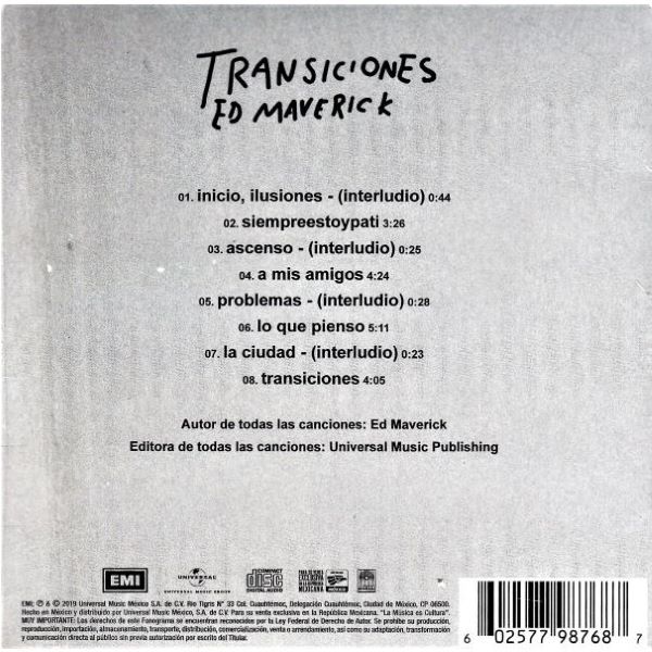 CD Ed Maverick ~ Transiciones