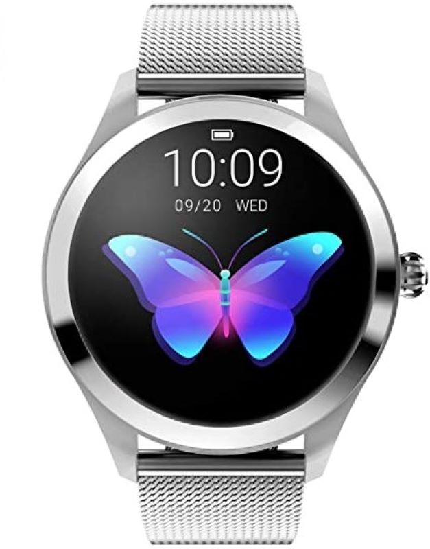 Fralugio Smartwatch Reloj Inteligente de Lujo para Dama KW10 Monitores de Ejercicio