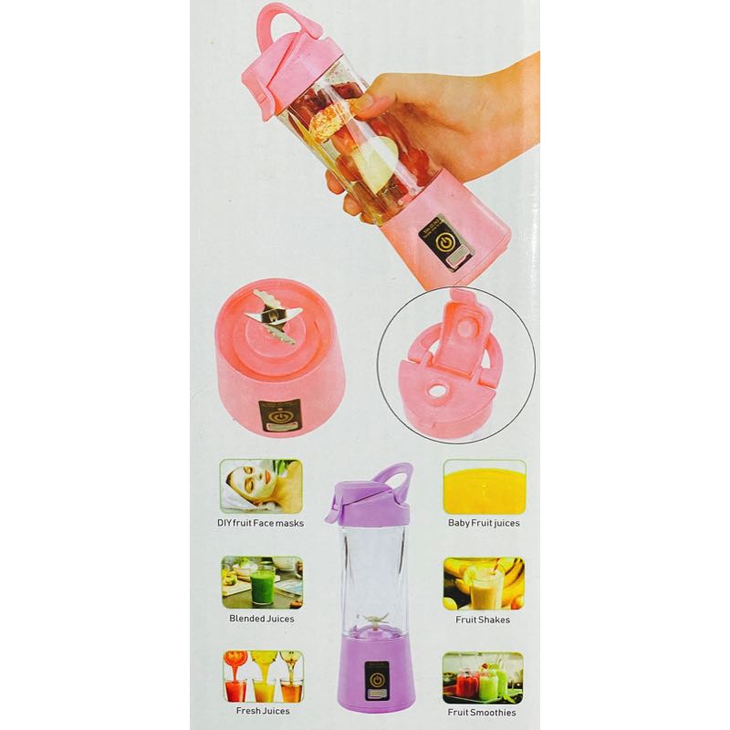 Mini Licuadora Portátil Recargable Usb Juice Blender 380 ml morada