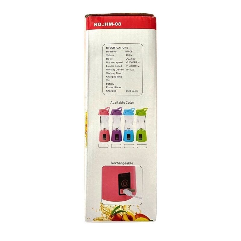 Mini Licuadora Portátil Recargable Usb Juice Blender 380 ml morada