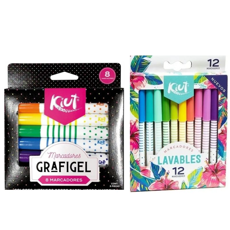 Kiut Lavables + Marcadores Grafigel -20 Piezas